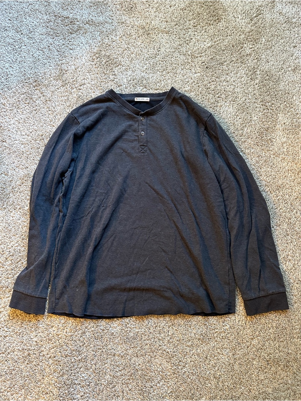 Marine Layer Charcoal Long-Sleeve Henley Shirt